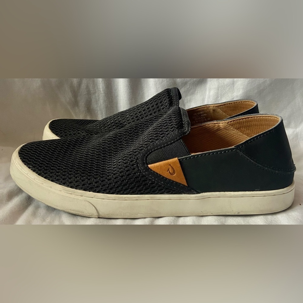 Olukai Pehuea Mesh Slip On Shoes Sneakers Black 20271-DEDE Womens Sz 10 EUR 40